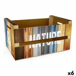 storage box with lid Confortime Nature (6 Units) (36 x 26.5 x 17 cm)