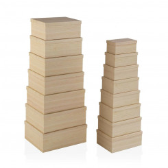 Набор штабелируемых организованных коробок из картона Versa Wood, 15 шт., детали 35 x 16,5 x 43 см