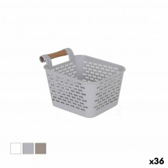 Universal basket Confortime Plastic with handles Wood 13 x 11 x 8 cm (36 Units)
