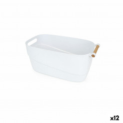 Universal basket Confortime Plastic with handles Wood 40 x 21.5 x 18 cm (12 Units)
