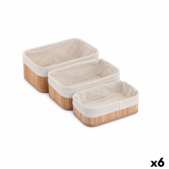 Set of Baskets Confortime Natural Bamboo 3 Pieces, Parts (6 Units)