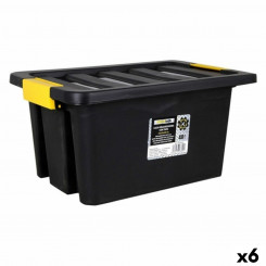 Stackable Organization Box Dem Brico With Lid 40 L 52 x 35 x 26 cm (6 Units)