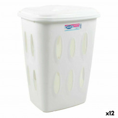 Laundry basket Tontarelli Laundry with lid 45 L White 41 x 33.2 x 54.5 cm (12 Units)