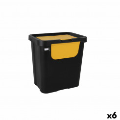 Recyclable Garbage Box Tontarelli Moda double Yellow (6 Units) 24 L
