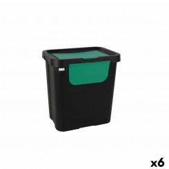 Recyclable Garbage Box Tontarelli Moda double Green (6 Units) 24 L