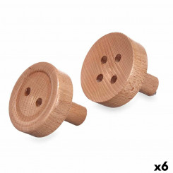 Racks Brown Wood With Button Set 2 Pieces, Parts (6 Units)