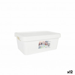 storage box with lid Tontarelli Maya White 4.2 L 28 x 18 x 11.2 cm (12 Units)