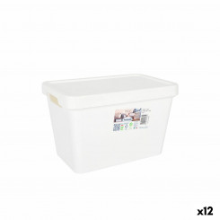 storage box with lid Tontarelli Maya White 6.4 L 28 x 18 x 17.7 cm (12 Units)