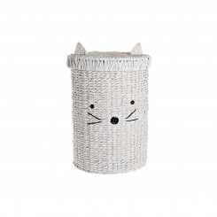 Laundry basket DKD Home Decor 42 x 42 x 63 cm White Children's Cat
