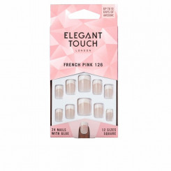 False Nails Elegant Touch French Pink 126 Squared (24 uds)