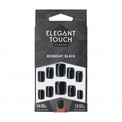 Kunstküüned Elegant Touch Core Colour Midnight black (24 pcs)