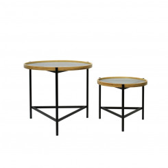 Set of 2 tables DKD Home Decor Black 64 x 64 x 55 cm Crystal Metal