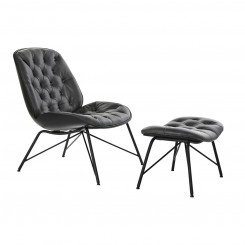 Кресло DKD Home Decor Черный Металл Темно-серый ПУ (69 x 76 x 85 см)