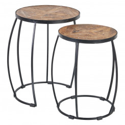 Side table 48 x 48 x 67 cm Natural Black