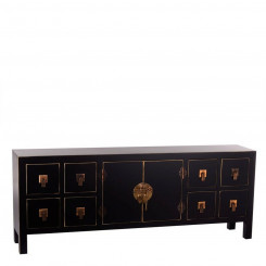 TV furniture ORIENTE 130 x 24 x 50,5 cm Black Golden Wood