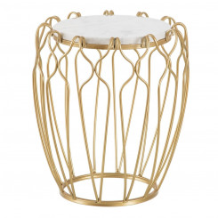 Side table 43 x 43 x 50 cm Golden Metal White Marble