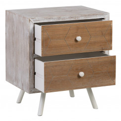 Nightstand COUNTRY Natural White Fir wood 50 x 35 x 55 cm MDF Wood