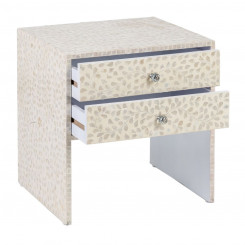 Side table 56 x 46 x 58 cm Beige Mother of pearl MDF Wood