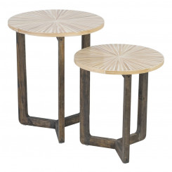 Приставной столик Beige Bamboo 40 x 40 x 45 см МДФ Дерево
