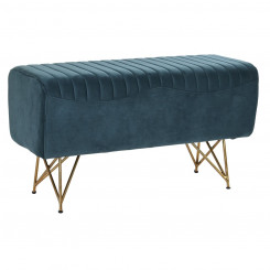 Bench DKD Home Decor   Metal Turquoise Polyester (90 x 31 x 47 cm)