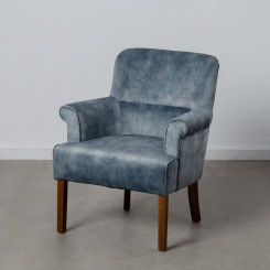 Кресло 77 x 64 x 88 см Синтетическая ткань Дерево Голубой