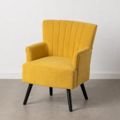 Armchair 63 x 50 x 83 cm Synthetic Fabric Wood Yellow