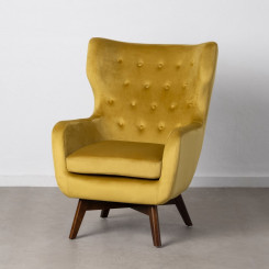 Armchair 75 x 83 x 103 cm Synthetic Fabric Wood Mustard