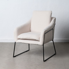 Кресло 69 x 80 x 79 см Синтетическая ткань Бежевый Металл