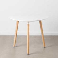 Dining Table 90 x 90 x 74 cm Wood White DMF