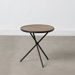 Side table Natural Black Metal Bamboo 38 x 38 x 40 cm