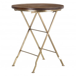 Side table 66 x 66 x 78 cm Golden Wood Brown Iron