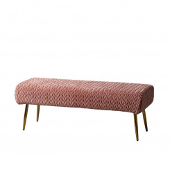 Bench 111 x 44 x 41,5 cm Synthetic Fabric Pink Metal
