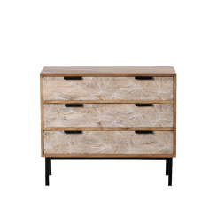 Chest of drawers 100 x 40,5 x 85 cm Natural Metal Wood White