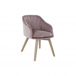 Chair DKD Home Decor Pink Rubber wood (56 x 55 x 74 cm)