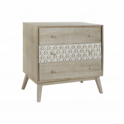 Chest of drawers DKD Home Decor Natural White Paolownia wood Leaf of a plant (80 x 42 x 80 cm)