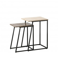 Приставной столик 45 x 35 x 63,5 см, коричнево-кремовый мраморный утюг (2 шт.)