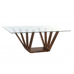 Dining Table DKD Home Decor Crystal Brown Transparent Walnut 200 x 100 x 75 cm