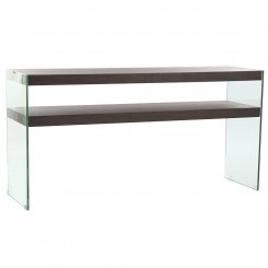Side table DKD Home Decor Crystal Brown Transparent Walnut 160 x 45 x 80 cm MDF Wood