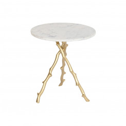 Приставной столик DKD Home Decor Золотой Белый Мрамор Утюг 45 x 45 x 50 см