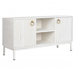 TV furniture DKD Home Decor Golden Metal White Mango wood 120 x 40 x 60 cm
