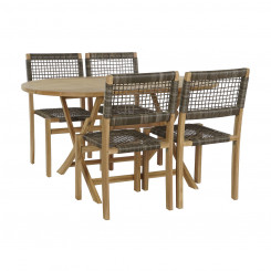 Столовый набор с 4 стульями DKD Home Decor Тик 90 см 150 x 90 x 75 см