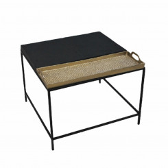Приставной столик DKD Home Decor Черный Золотой Сталь Алюминий (63 x 62 x 44 см)