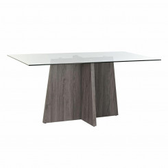Обеденный стол DKD Home Decor Crystal Grey, прозрачный МДФ, дерево (160 x 90 x 75 см)