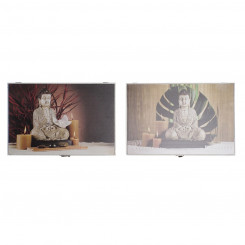 Cover DKD Home Decor Buddha Counter 46,5 x 6 x 31,5 cm 2 Units MDF Wood