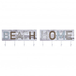Настенная вешалка для одежды DKD Home Decor 45 x 5 x 23 см Металл Дерево Пляж (2 шт.)