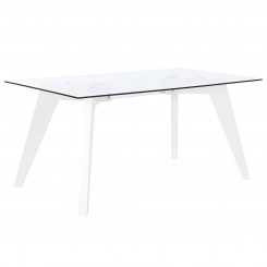 Dining Table DKD Home Decor White Transparent Crystal MDF Wood 160 x 90 x 75 cm