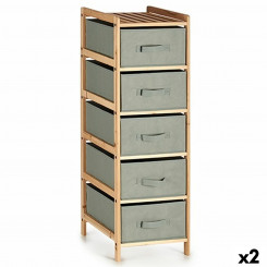 Chest of drawers Grey Wood Textile 34 x 103 x 36 cm (2 Units)