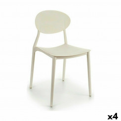 Обеденный стул, белый пластик, 41 x 81 x 49 см (4 шт.)