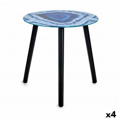 Приставной столик Marble Blue Black Crystal 40 x 41,5 x 40 см (4 шт.)