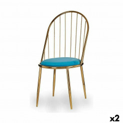 Chair Bars Blue Golden Iron 48 x 95,5 x 48 cm (2 Units)